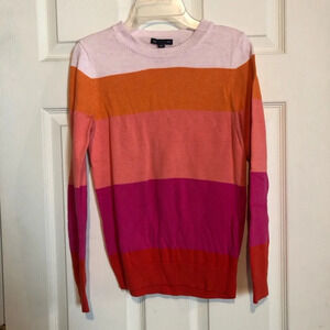 Gap Crewneck Sweater Striped Red Orange Women’s XS